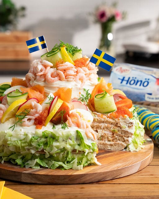Smörgåstårta med två våningar