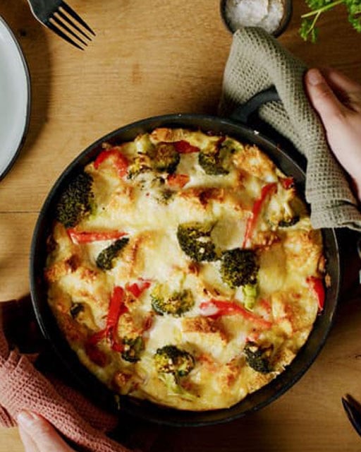 Bild på Brödgratäng-med-skinka-och-broccoli