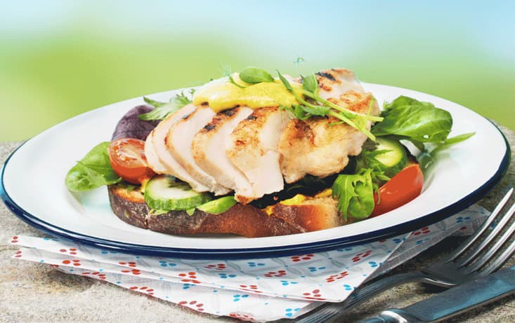 Kycklingmacka med sött currymajonnäs