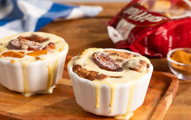 Varm Gifflar-dessert i portionsform